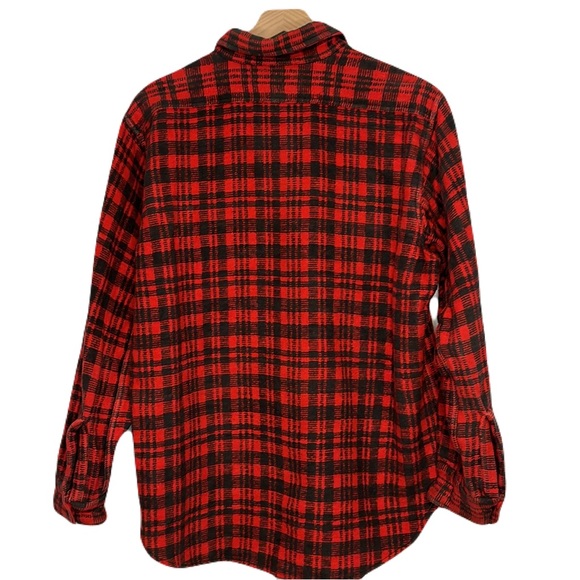 Vintage Doeskin Thick Lumberjack Flannel Long Sleeve Button Down Shirt Medium - Picture 2 of 5